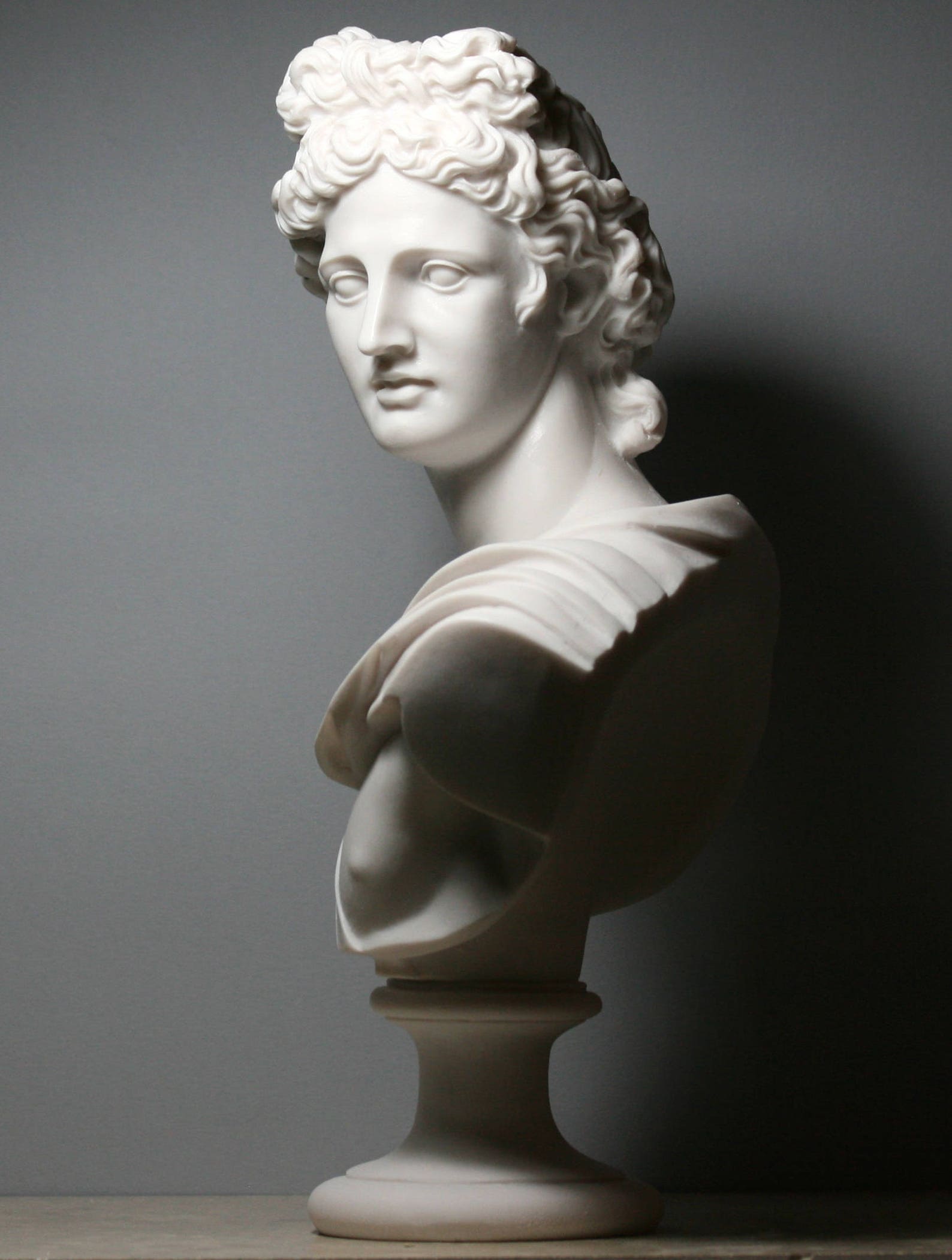 APOLLO Greek Roman God Bust Head Statue Cast Marble Sculpture Etsy