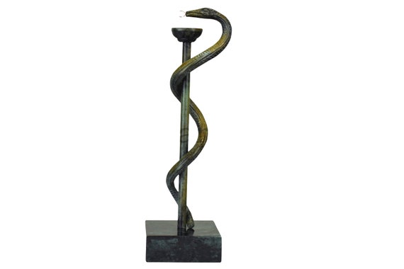 Rod of God Asclepius Symbol of Medicine Snake Real Bronze - Etsy