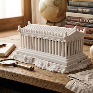 Parthenon Statue, Acropolis Athena Temple Replica, Ancient Greek Decor, Architectural Gift, Marble Sculpture Figurine