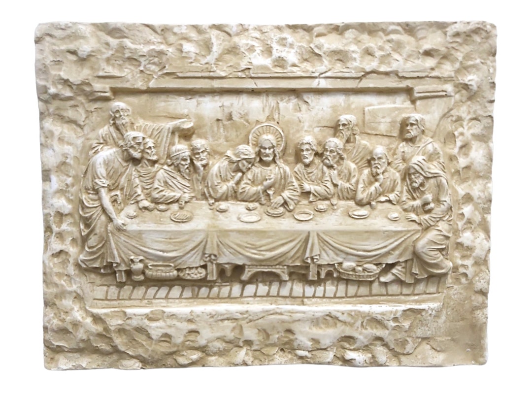 The Last Supper Bas Relief Sculpture - Leonardo Da Vinci Cast Stone ...