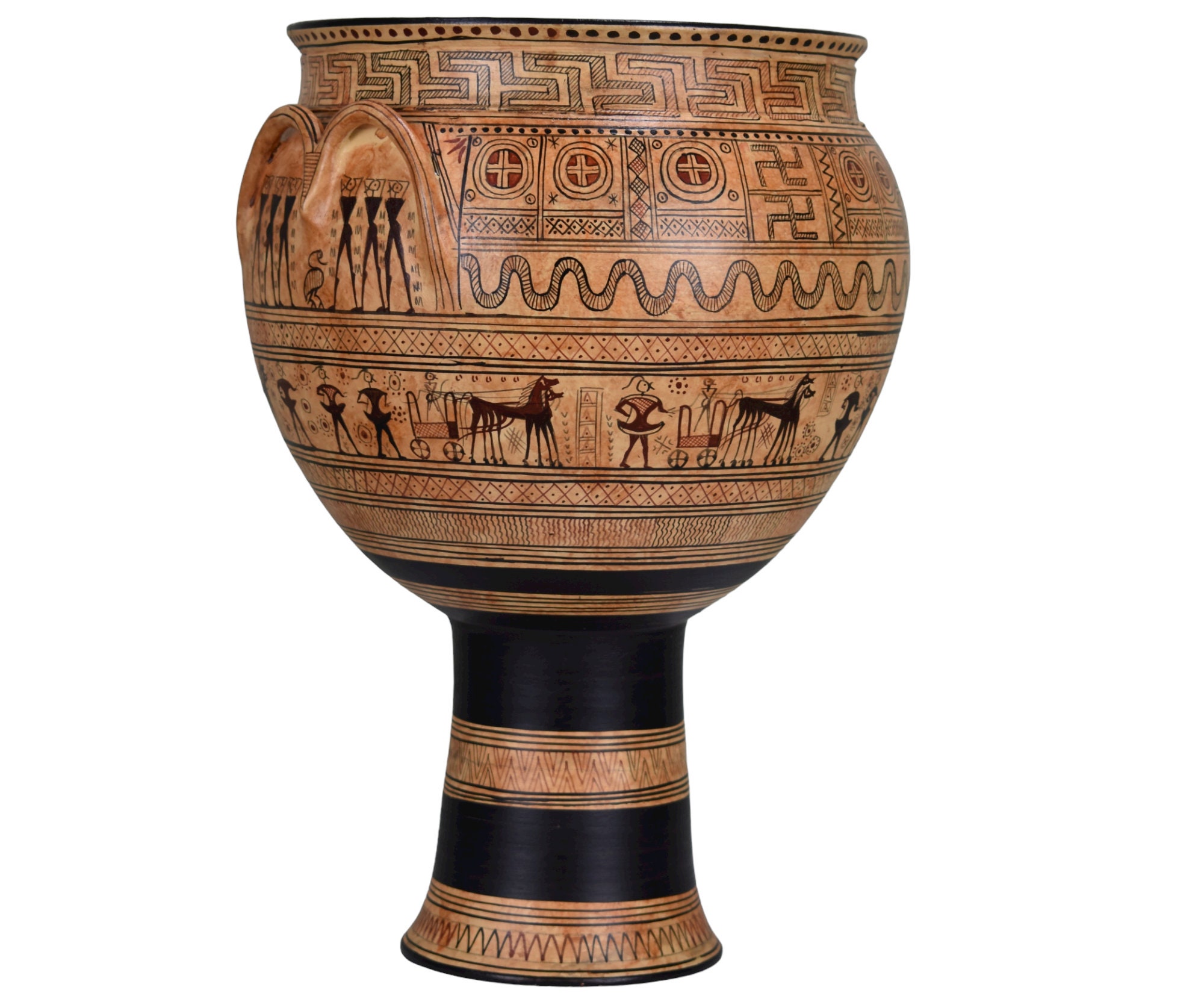 ディピュロン・クラテル葬儀用花瓶 - 古代ギリシャ幾何学陶器 - アテネ