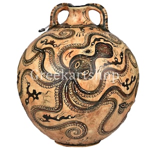 Octopus flask vase minoan Marine Style pottery knossos museum copy