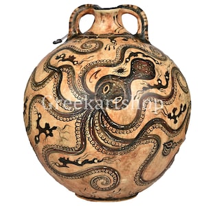 Flask with Octopus Marine Style mιnoan vase pottery knossos museum copy