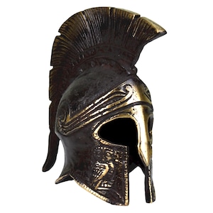 Ancient Greek helmet with owl Real Bronze Metal art sculpture handmade in Greece