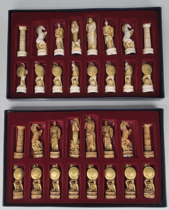 Schach Set Brett Parthenon Tempel & 32 Stück Parthenon Säule - .de