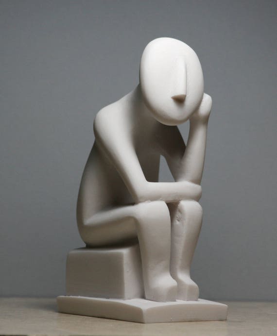Thinker Cycladic Greek Art Figurine Idol Modern Statue Sculpture Handmade 12.20 inches Thinker Cycladic Greek Art Figurine Idol Modern Statue Sculpture Handmade 12.20 inches