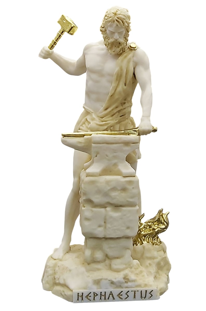 Hephaestus Greek Olympian God of Fire Statue Sculpture Figure Etsy