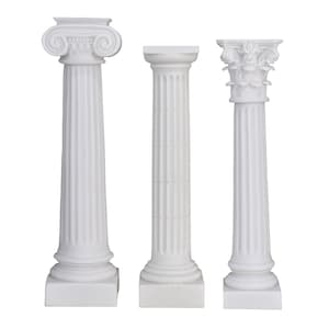 SET 3 Columns Pillars Ionic Doric Corinthian Order Architecture Decor Sculpture