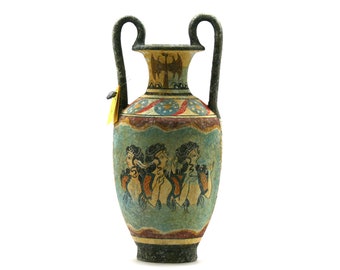 Vaso minoico Ceramica Pittura Donne in blu Donne Antica Greca Creta Ceramica Cnosso