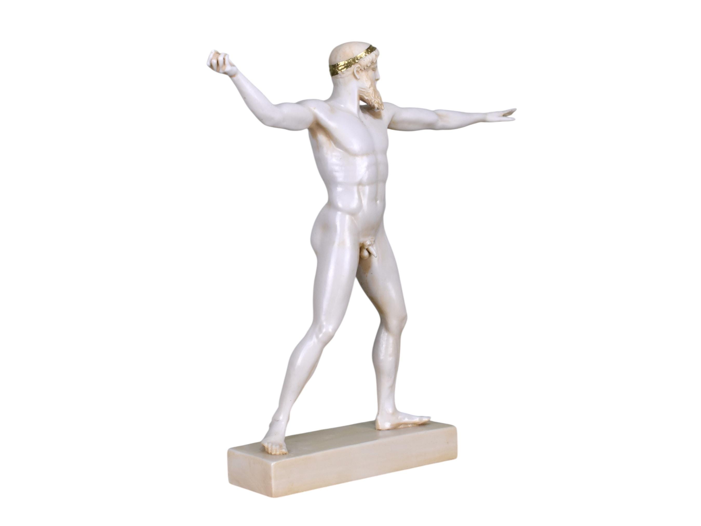 ポセイドンまたはアルテミシオンのゼウスギリシャ神裸男性彫刻像鋳造