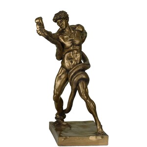 Athlete Wrestling With a Python Snake Nude Male Greek Cast Marble ...