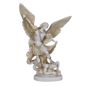 Saint St Michael Archangel Defeated Lucifer Greek Statue Sculpture Figure 11.42 inches  / 29 cm