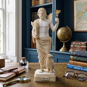 Zeus Statue – Ancient Greek God Sculpture – Cast Marble – Classical ...
