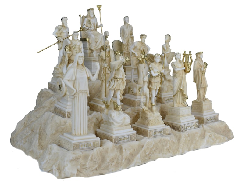 Set 12 Greek Olympian Gods Statues - Complete Pantheon Collection - Mythology Art image 6