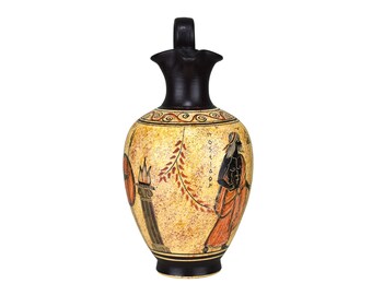 古代ギリシャの花瓶 陶器 壺 女神アテナと神ポセイドン 10.43 インチ