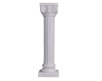 Columna de orden jónico, decoración de arquitectura grecorromana antigua, escultura de mármol fundido, pedestal clásico, regalo para el hogar, 40 cm (15,7 pulgadas)