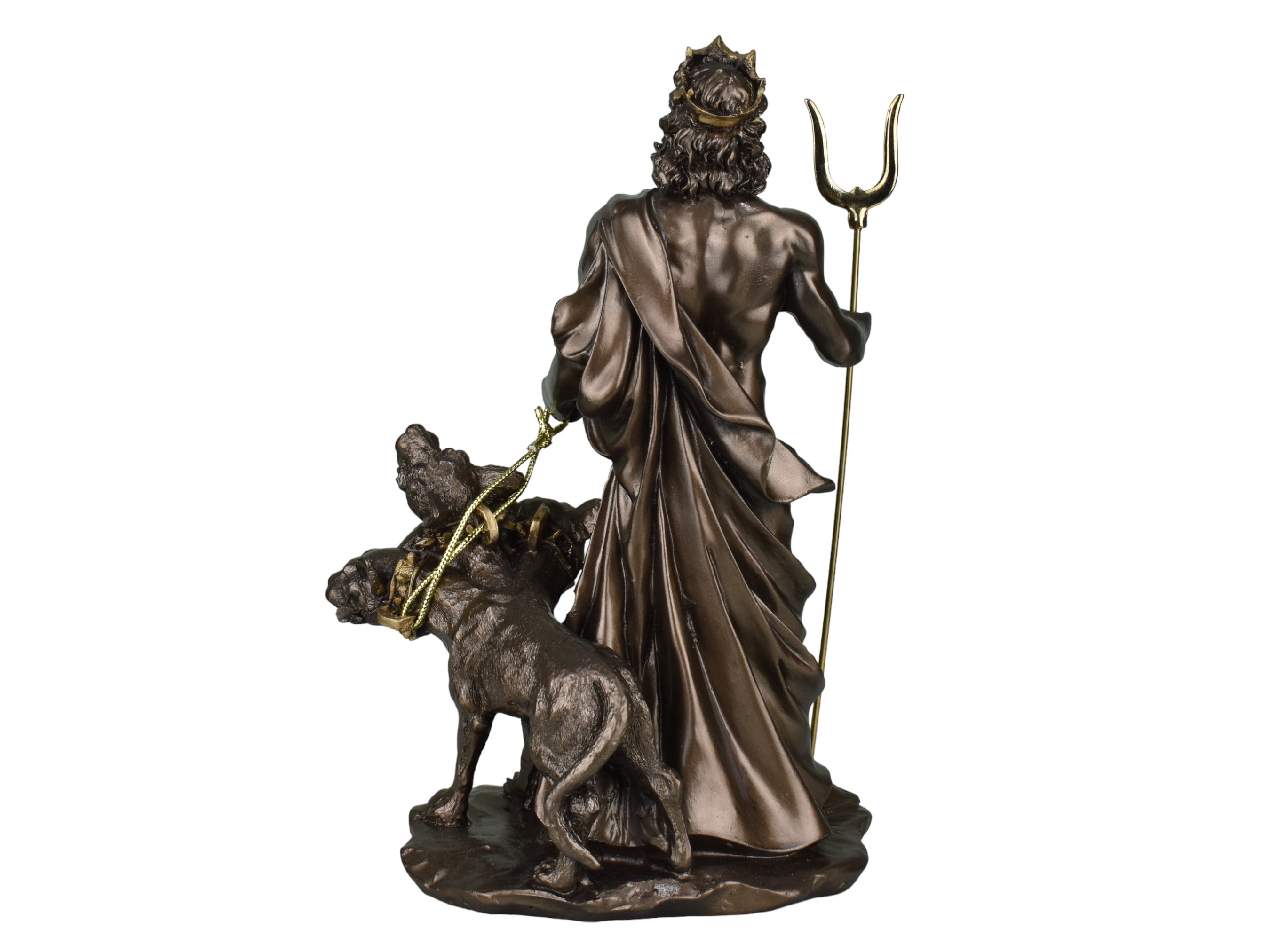 冥界の神ハデス・プルートとケルベロスの手描きの鋳造大理石像彫刻9.45