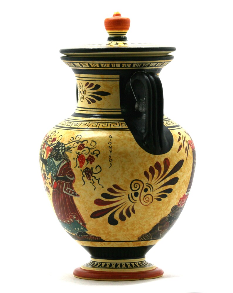 Download Amphora Vase Achilles And God Bacchus Dionysus Ancient Greek Pottery Ceramic Free Shipping Free Tracking Number
