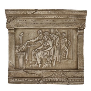 Suitors of Penelope Homer&#39;s Odyssey Ancient Greek Bas RelIF Plaque  Wall Décor