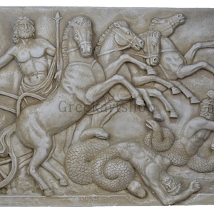 titanomachy war of Titans  relief wall decor plaque frieze  greek God Zeus sculpture