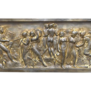 god apollo nine muses and three graces relief plaque frieze Greek sculpture wall decor museum copy