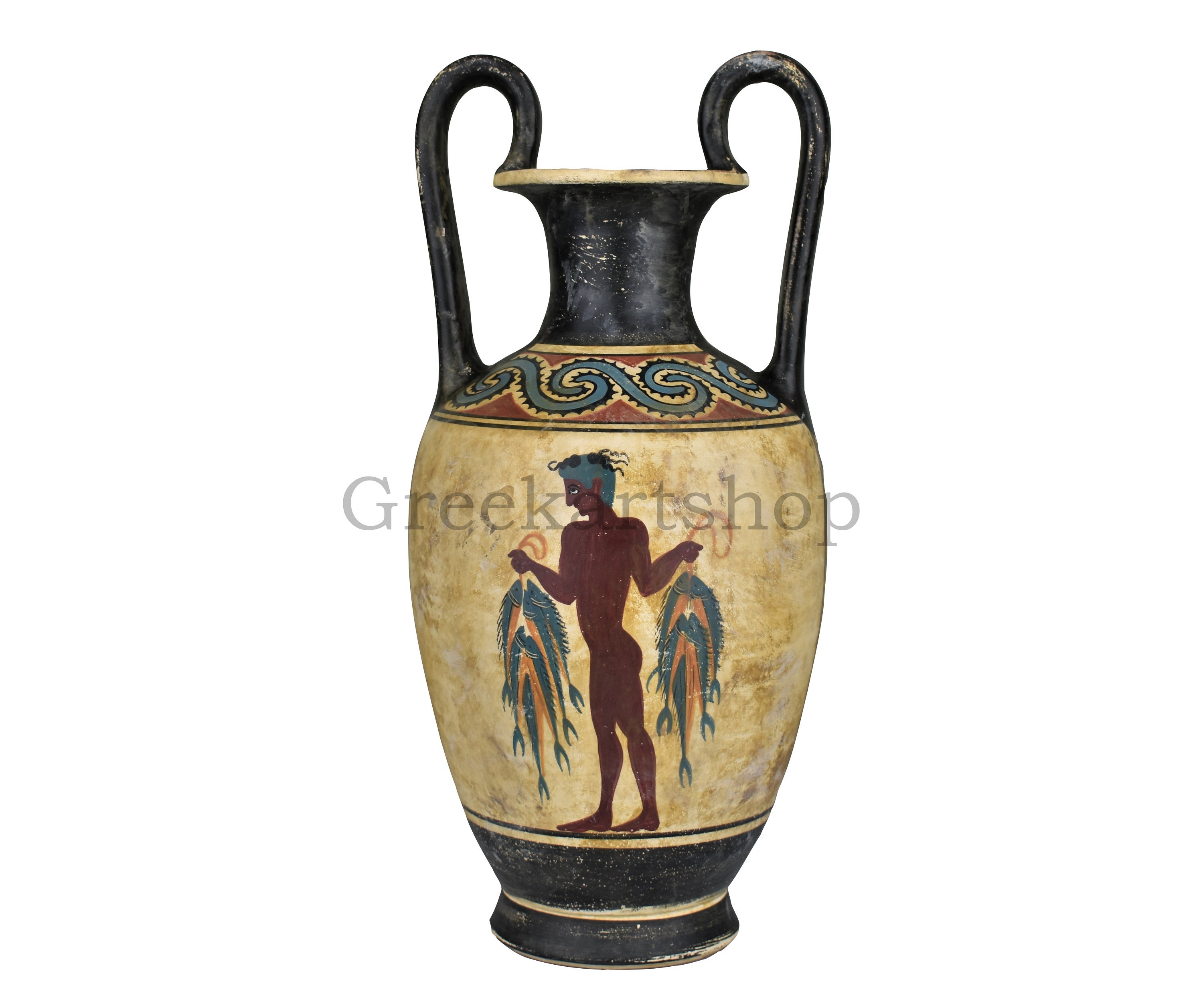 Art & Collectibles fisherman and Cup Bearer Minoan Fresco Knossos ...
