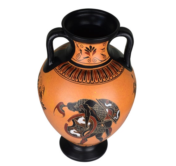 Ajax Carrying the Body of Achilles Amphora Vase Ancient Greek