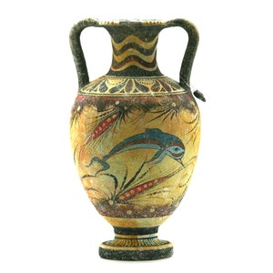 Minoan Vase Pottery Painting Dolphin Ancient Greek Crete Ceramic Knossos