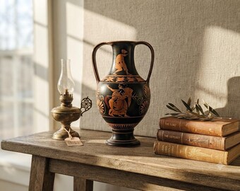 マイナスとサテュロスのギリシャのアンフォラ、紀元前525年、赤絵式