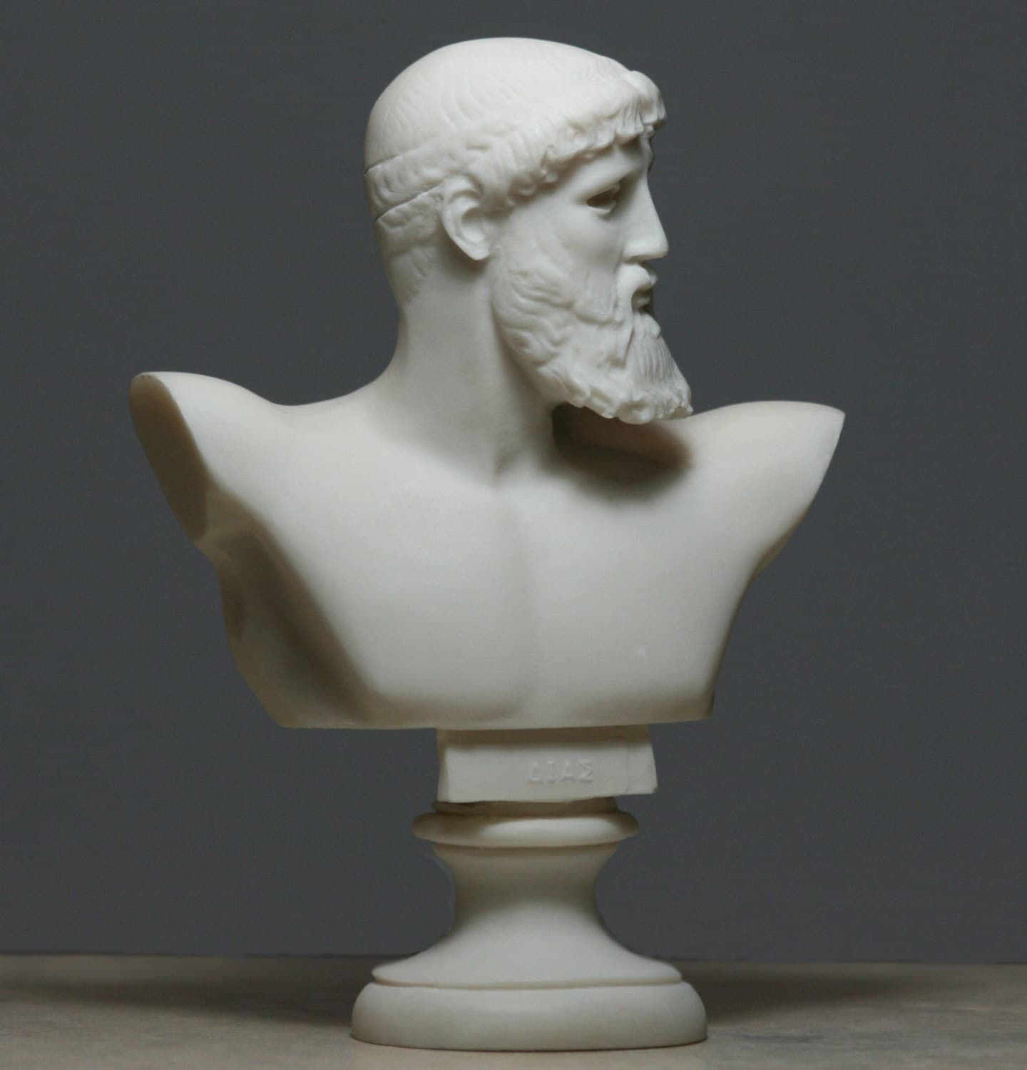 Sculpture Zeus Bust Head Sculpture Greek Roman Mythology God Alabaster