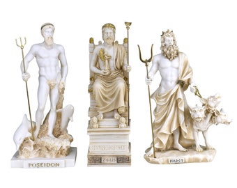 神々ゼウスポセイドンハデスギリシャ鋳造大理石像フィギュア彫刻装飾