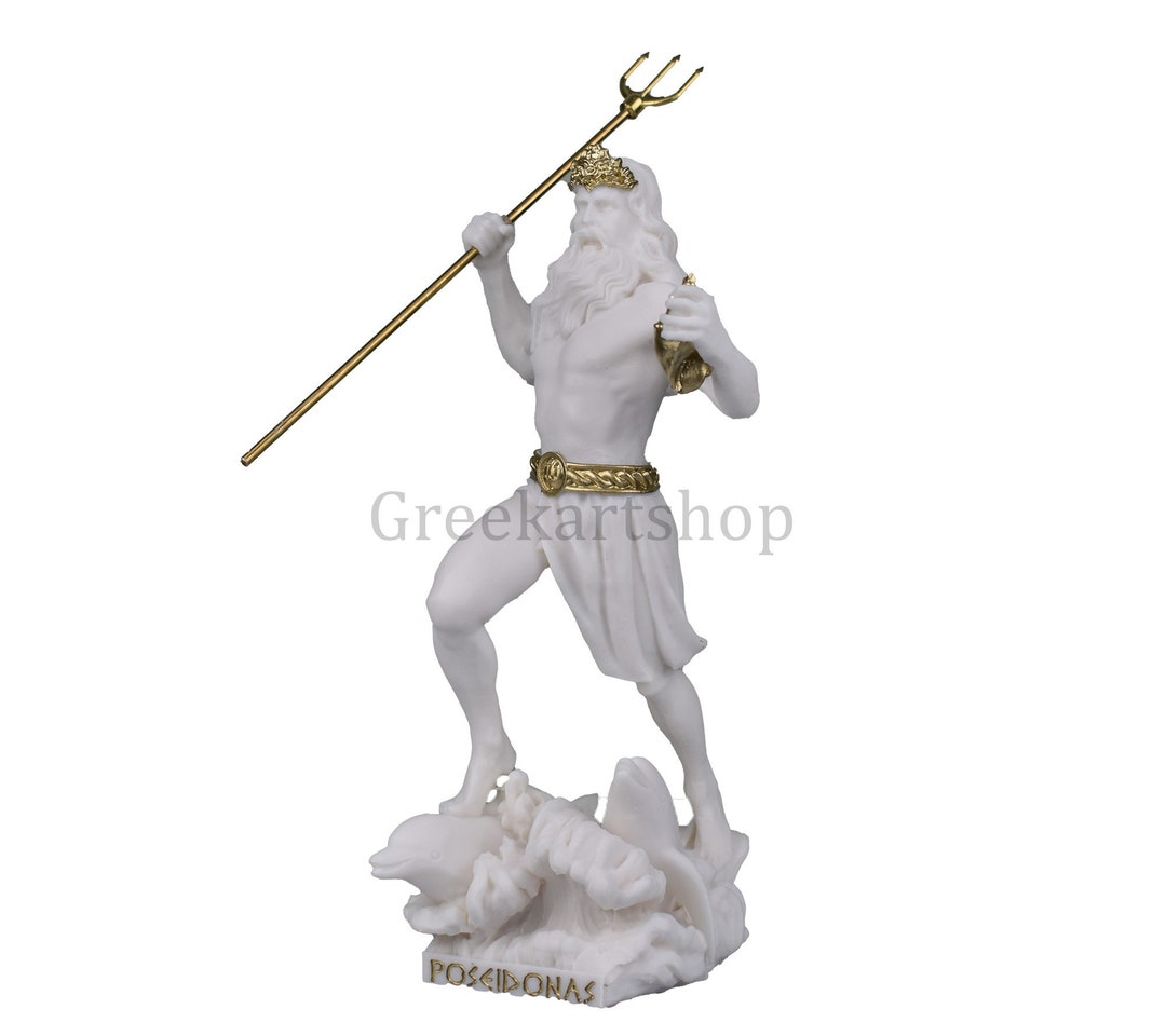 Poseidon Greek God of the Sea Neptune Statue Sculpture Figurine Cast ...