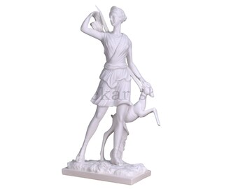 Diana of Versailles Greek Goddess Artemis Statue Sculpture Cast Marble Copy 21.6in - 55 cm