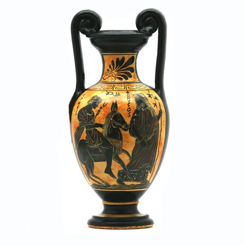 Dionysos with Satyr Death of Orpheus Krater Vase Ancient Greek Pottery Museum Copy Dionysos with Satyr Death of Orpheus Krater Vase Ancient Greek Pottery Museum Copy