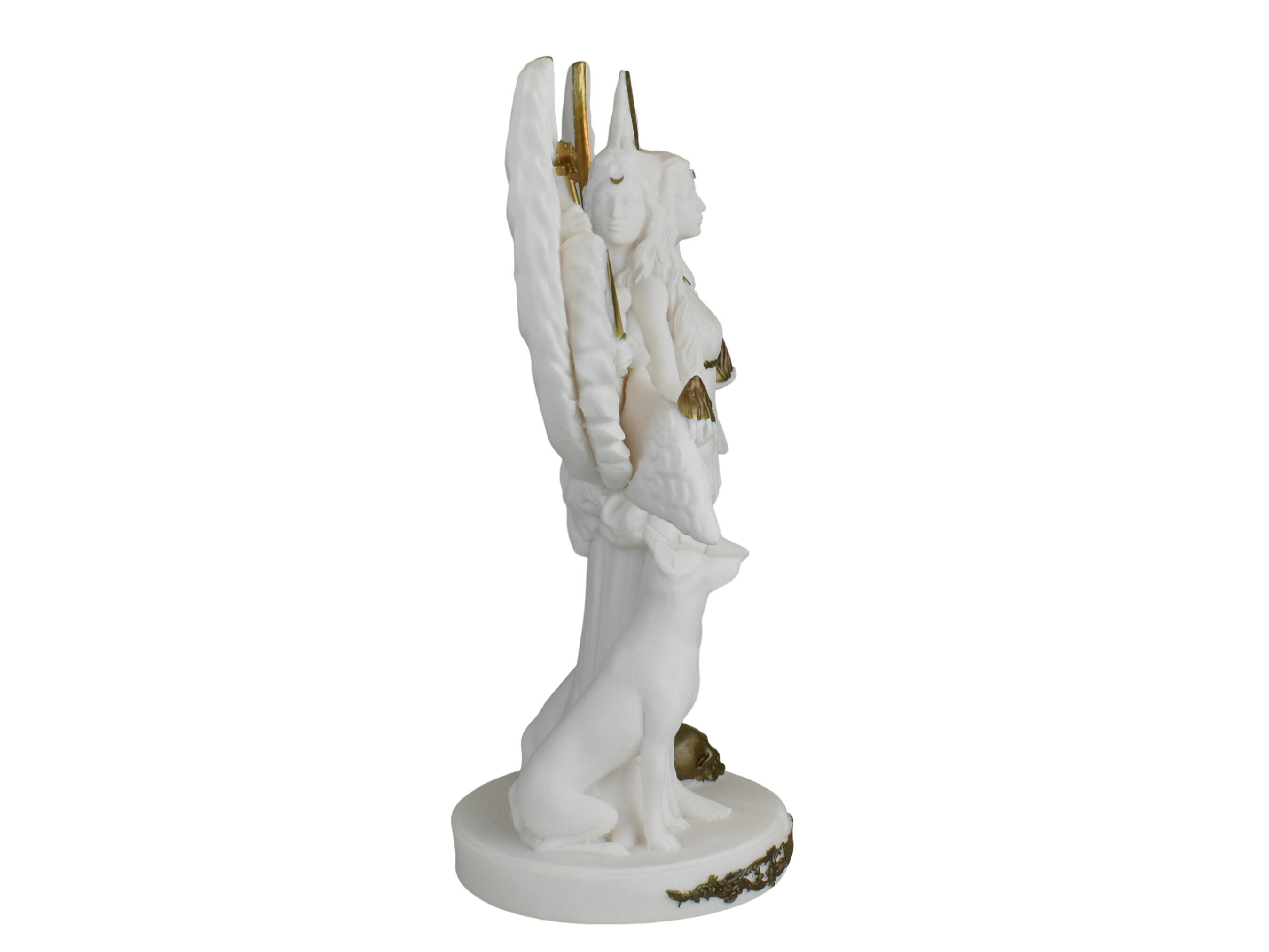 Statua Di Ecate – Dea Greca Della Luna E Della Magia, 25 Cm, In Marmo Composito, Fatta A Mano In Grecia