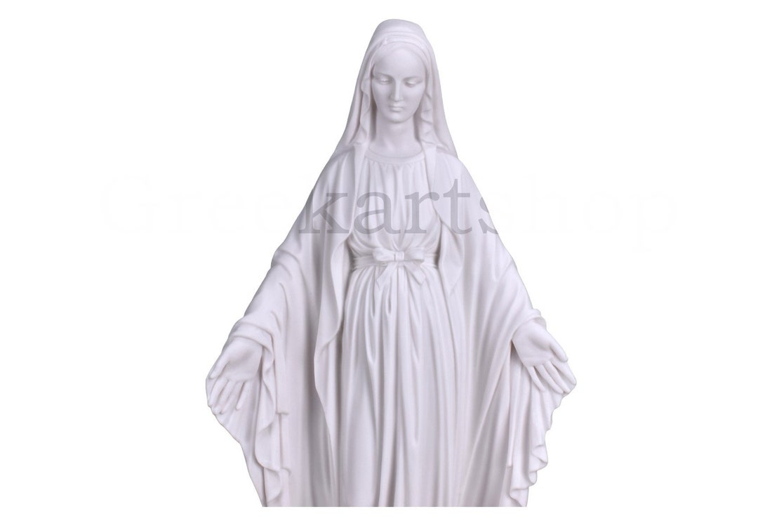 Our Lady of Grace Virgin Mary Greek Cast Marble Sculpture Statue 18.9 ...