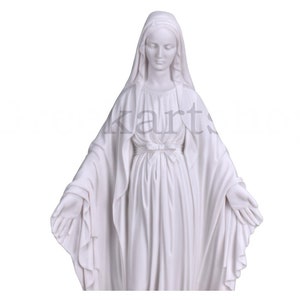Our Lady of Grace Virgin Mary Greek Cast Marble Sculpture Statue 18.9 inches 48cm
