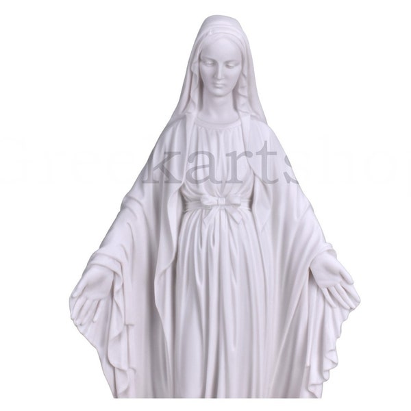 Our Lady of Grace Virgin Mary Greek Cast Marble Sculpture Statue 18.9 inches 48cm