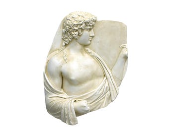 Placa mural en relieve de Antínoo, escultura griega del amante del emperador Adriano, friso de arte romano antiguo, réplica de museo, decoración clásica, regalo histórico.