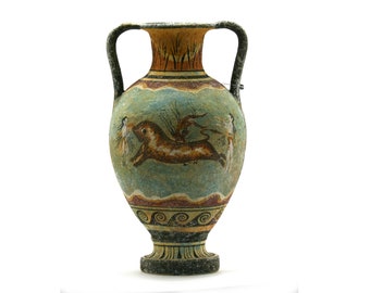 Vaso minoico Pittura Pittura Toro Salto Creta greca antica Cnosso ceramica