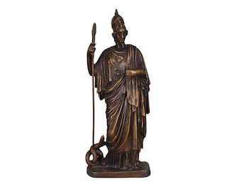 Athena Minerva Greek Roman Goddess real bronze statue sculpture handmade in Greece