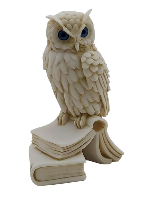 Búho de Diosa Atenea con Búho Bebé Símbolo de Sabiduría y Educación Escultura