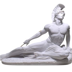 Dying  Achilles arrow Trojan Hero Cast Marble Greek Sculpture Statue Copy