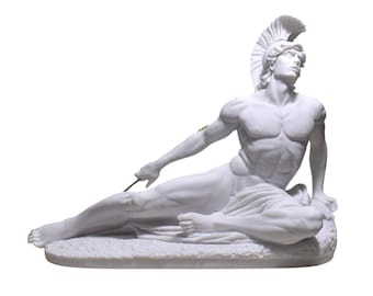 Dying Achilles Arrow Statue | Trojan Hero Cast Marble Sculpture | Ancient Greek Art Copy | Mythology Figurine | Classic Home Decor