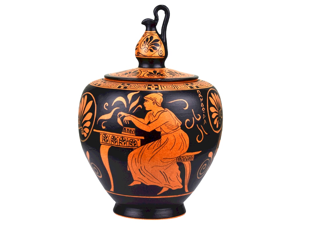 パンドラの箱と女神の希望の宝石瓶花瓶古代神話ギリシャ陶器陶器