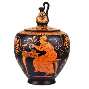 Boîte de Pandore et pot à bijoux Déesse espoir Vase Mythe antique Poterie grecque Céramique
