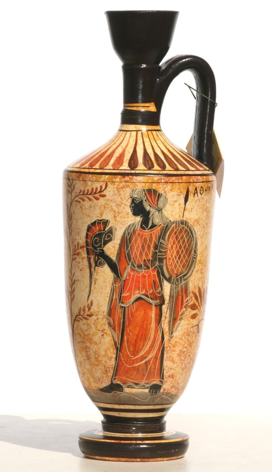 Vase grec en céramique Pot Navire lekythos Déesse Athéna Dieu Etsy
