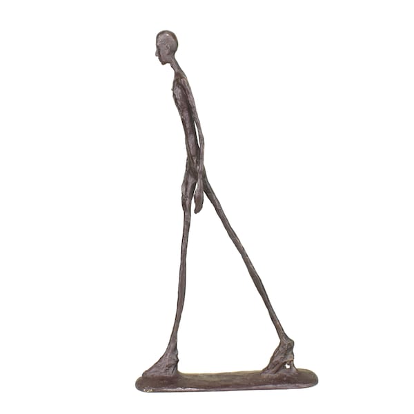 Walking Man Statue Sculpture by Giacometti Real Bronze Replica Vintage Collectible Art Figurine Home Decor