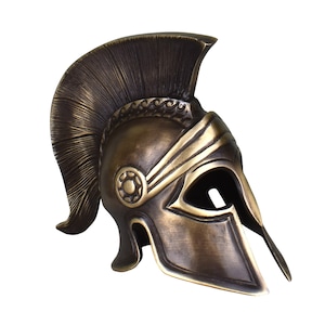 Ancient Greek Spartan helmet Real Bronze Metal art sculpture handmade in Greece