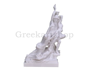 L'enlèvement de Polyxène par le héros troyen Achille Statue sculpture nue en marbre coulé 20 cm - 20 cm